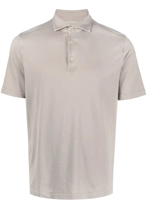 Fedeli plain cotton polo shirt - Grey