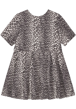 GANNI leopard-print minidress - Neutrals