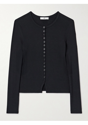 FRAME - The Rib Splay Stretch-modal Jersey Top - Black - x small,small,medium,large