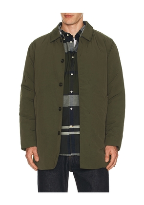 Barbour Wadded Lorden Showerproof Mac Jacket in Olive. Size L. Also in M, S.
