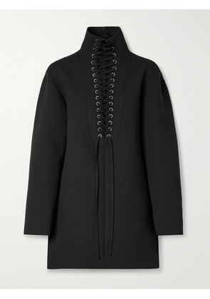 KHAITE - Lee Lace-up Crepe Mini Dress - Black - x small,small,medium,large