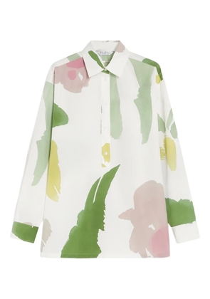 Max Mara Verace abstract-print long-sleeve shirt - White