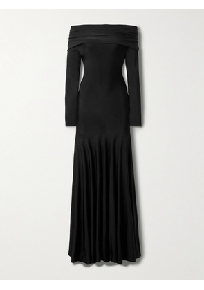 KHAITE - Genesis Off-the-shoulder Jersey Maxi Dress - Black - x small,small,medium,large
