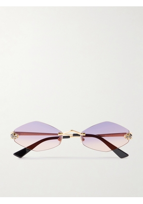 Cartier Eyewear - Panthère Hexagon-frame Gold-tone Sunglasses - One size