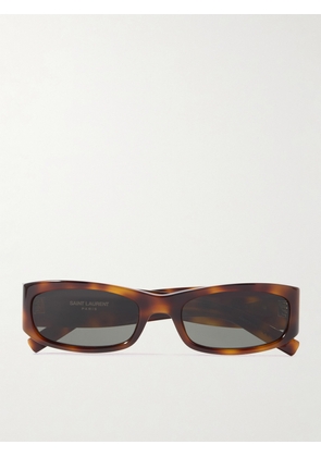 SAINT LAURENT EYEWEAR - Rectangle-frame Tortoiseshell Acetate Sunglasses - Brown - One size