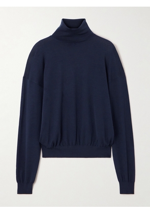 SAINT LAURENT - Wool, Cashmere And Silk-blend Turtleneck Sweater - Blue - XS,S,M,L