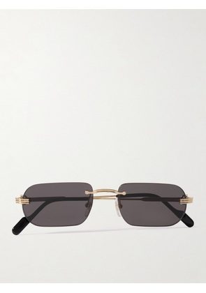 Cartier Eyewear - Première De Cartier Rimless Rectangle-frame Gold-tone Sunglasses - One size