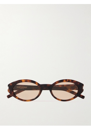 SAINT LAURENT EYEWEAR - Oval-frame Tortoiseshell Acetate Sunglasses - One size