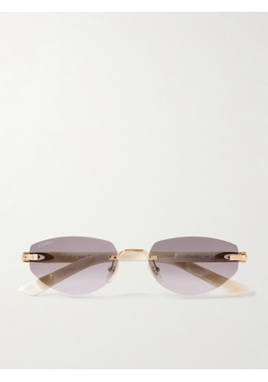 Cartier Eyewear - Signature C Décor Rimless Cat-eye Gold-tone And Acetate Sunglasses - One size