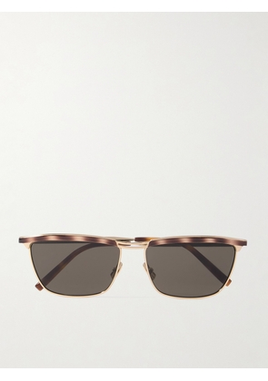 SAINT LAURENT EYEWEAR - Joe D-frame Tortoiseshell Acetate And Gold-tone Sunglasses - One size