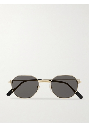 Cartier Eyewear - Première De Cartier Hexagon-frame Gold-tone Sunglasses - One size