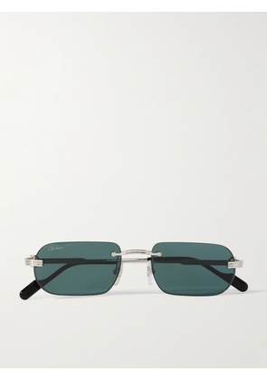 Cartier Eyewear - Première De Cartier Rimless Rectangular-frame Silver-tone Sunglasses - One size