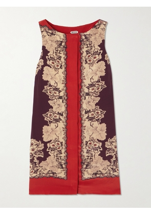 BODE - Storybook Printed Silk Mini Dress - Red - x small,small,medium,large,x large