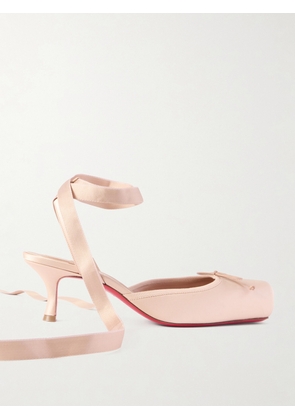 Christian Louboutin - Cassia 55 Bow-detailed Grosgrain-trimmed Satin Pumps - Pink - IT36,IT36.5,IT37,IT37.5,IT38,IT38.5,IT39,IT39.5,IT40,IT40.5,IT41,IT41.5,IT42