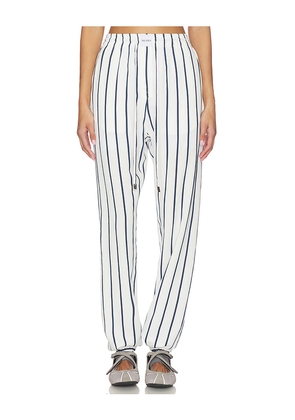 THE ATTICO Striped Pant in White,Blue. Size 36. Also in 38, 40, 42, 44.