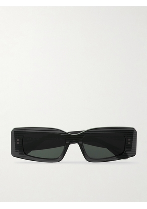 Alaïa - Rectangular-frame Textured-acetate Sunglasses - Black - One size