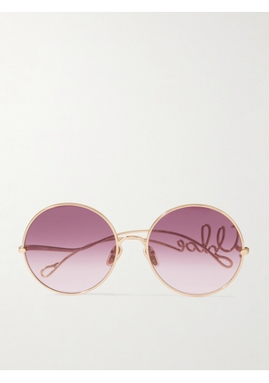 Chloé - Iconic Round-frame Gold-tone Sunglasses - One size
