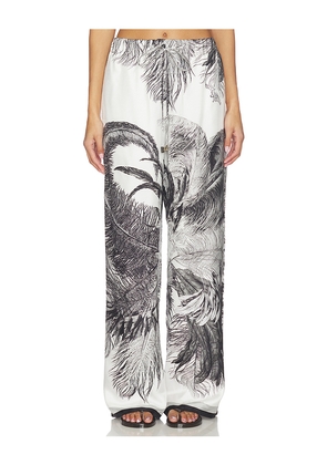 THE ATTICO Feather Print Pant in Black & White. Size 36. Also in 38, 42.