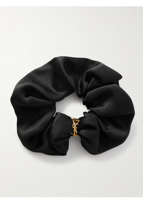 SAINT LAURENT - Embellished Silk-satin Hair Tie - Black - One size