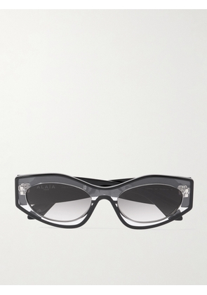 Alaïa - Two-tone Cat-eye Acetate Sunglasses - Black - One size