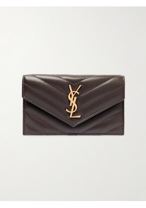 SAINT LAURENT - Cassandre Matelassé Leather Wallet - Brown - One size