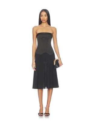Anna October Ariella Midi Dress in Black. Size L. Also in M, S, XS.