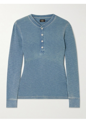RRL - Stretch-cotton Henley Top - Blue - 1,2,3,4,5