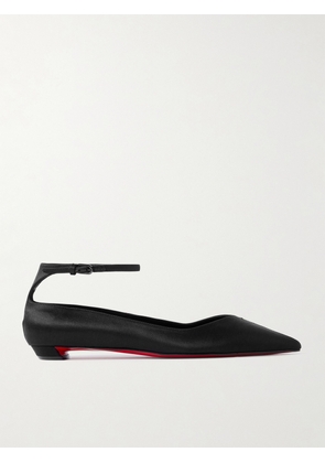 Christian Louboutin - Erozeena Satin Point-toe Flats - Black - IT35,IT36,IT36.5,IT37,IT37.5,IT38,IT38.5,IT39,IT39.5,IT40,IT40.5,IT41,IT41.5,IT42