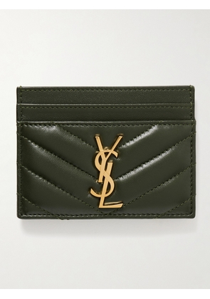 SAINT LAURENT - Cassandre Matelassé Leather Cardholder - Green - One size