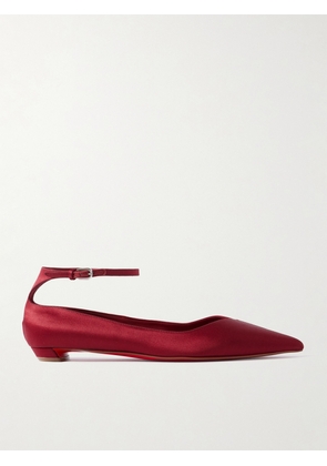 Christian Louboutin - Erozeena Satin Point-toe Flats - Red - IT35,IT36,IT36.5,IT37,IT37.5,IT38,IT38.5,IT39,IT39.5,IT40,IT40.5,IT41,IT41.5,IT42