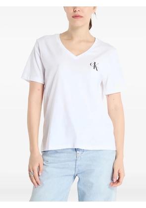 Calvin Klein Jeans logo v-neck tee - White