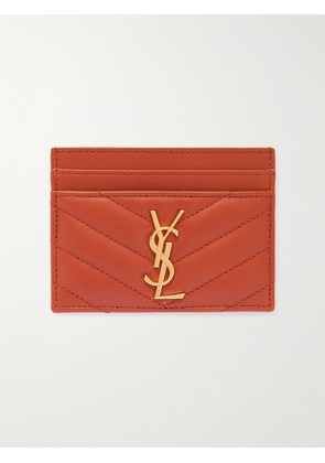 SAINT LAURENT - Cassandre Matelassé Leather Cardholder - Orange - One size
