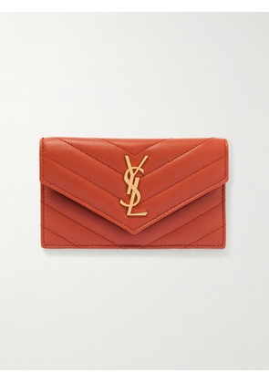 SAINT LAURENT - Cassandre Matelassé Leather Wallet - Orange - One size