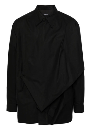 SONGZIO draped-detail cotton shirt - Black