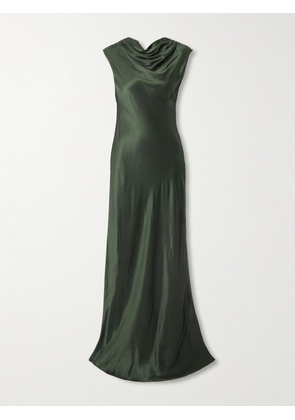 TWP - Back To You Paneled Open-back Draped Satin Gown - Green - US0,US2,US4,US6,US8,US10,US12