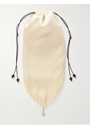 Sophie Buhai - Teardrop Embellished Satin Drawstring Pouch - Ivory - One size