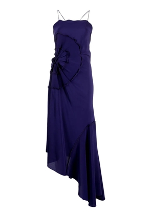Victoria Beckham asymmetric silk dress - Purple