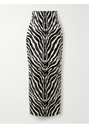 KHAITE - Loxley Zebra-print Calf Hair Midi Skirt - Animal print - US0,US2,US4