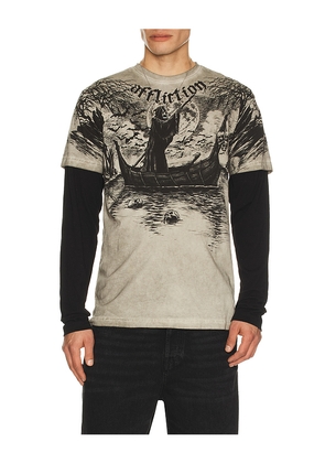 Affliction River Long Sleeve Tee in Black. Size L. Also in M, S, XL/1X.