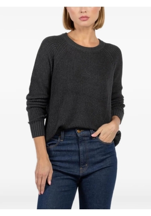 Autumn Cashmere ribbed frayed-hem sweater - Grey