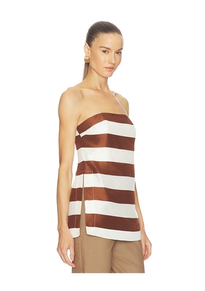 Cult Gaia Rhett Top in Brown,White. Size 0. Also in 2, 4, 6, 8.