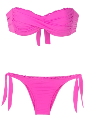 Amir Slama beaded-trim bandeau bikini - Pink