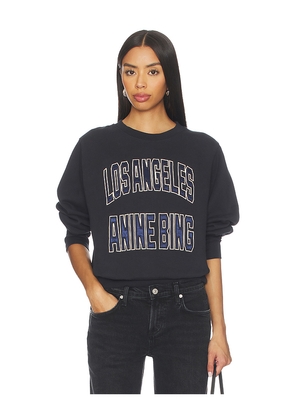 ANINE BING Harry Shrunken Sweatshirt La in Black. Size L. Also in M, S, XL, XS.