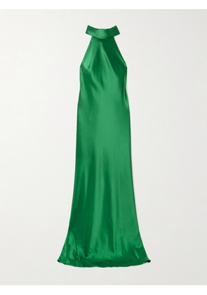 Galvan - Sienna Satin Halterneck Gown - Green - FR 34,FR 36,FR 38,FR 40,FR 42,FR 44