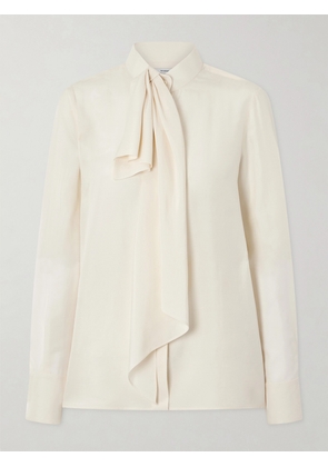 Givenchy - Pussy-bow Draped Silk Blouse - Off-white - FR 34,FR 36,FR 38,FR 40,FR 42,FR 44