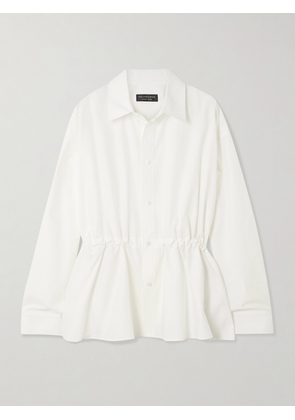 Balenciaga - Hourglass Gathered Cotton-poplin Shirt - White - FR 34,FR 36,FR 38,FR 40,FR 42
