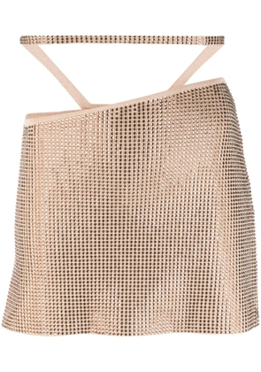 ANDREĀDAMO rhinestone-embellished mini skirt - Gold