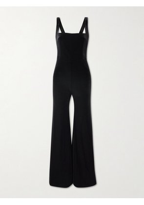 Galvan - Vesper Satin-trimmed Velvet Jumpsuit - Black - FR 34,FR 36,FR 38,FR 40,FR 42,FR 44