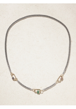 Marla Aaron - Babylock Sterling Silver And 14-karat Gold, Emerald And Sapphire Necklace - One size