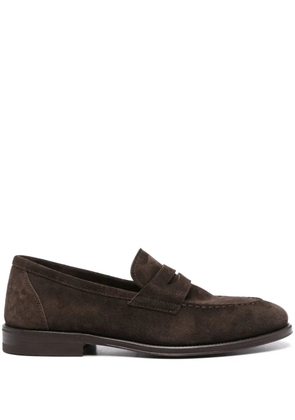 Henderson Baracco penny-slot suede loafers - Brown